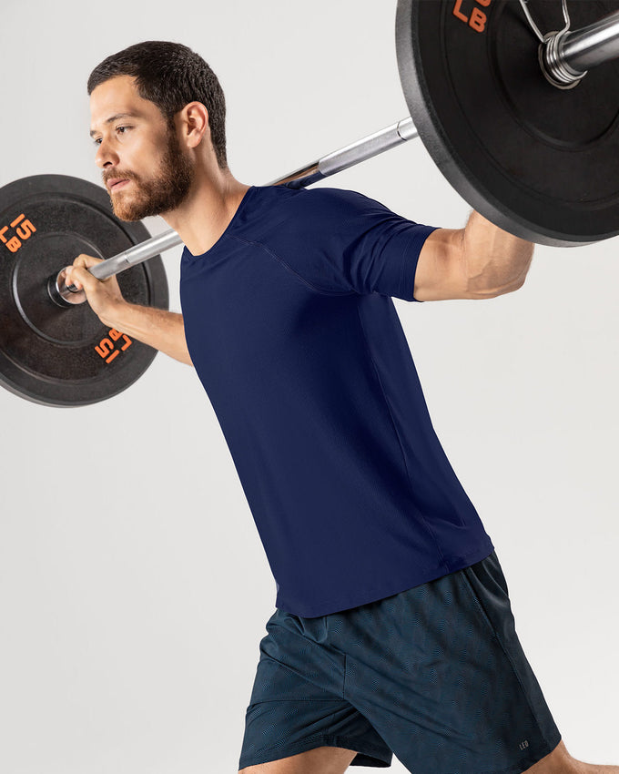 Camiseta deportiva con tela texturizada y transpirable#color_515-azul-fuerte