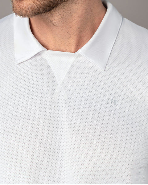 Camiseta deportiva transpirable con cuello tipo polo#color_000-blanco