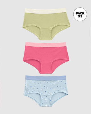 Hipster x3 para niña#color_s07-fucsia-azul-estampado-raquetas-verde-claro