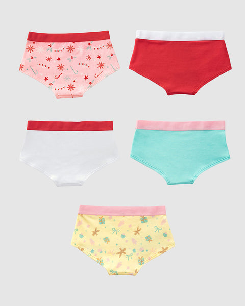 Paquete x 5 bloomers tipo hipster para niña#color_s03-blanco-rojo-menta-est-flores-est-regalos