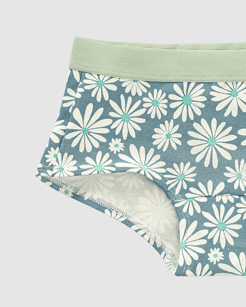 Paquete x 5 bloomers tipo hipster para niña#color_s32-flores-morado-flor-lila-verde-marfil