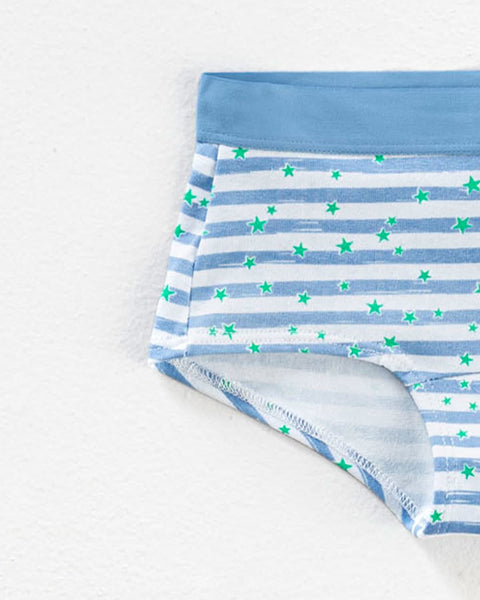 Paquete x 5 bloomers tipo hipster en algodón suave para niña#color_s26-cuadros-rayas-rosado-azul-blanco