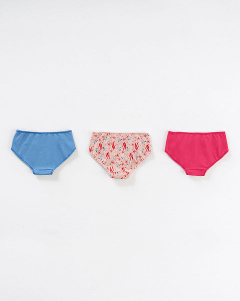 Paquete x 3 bloomers clásicos en algodón suave para niña#color_s29-fucsia-estampado-coral-azul