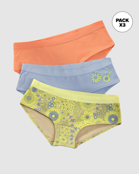 3bloomers estilo hipster en algodón#color_s52-mandarina-azul-cielo-estampado-flores