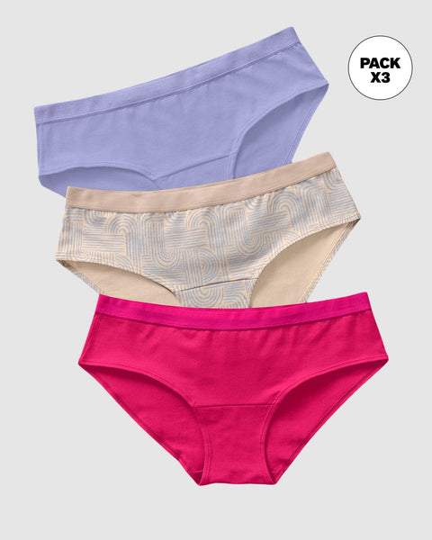 3bloomers estilo hipster en algodón#color_s55-rosado-claro-estampado-fucsia-lila