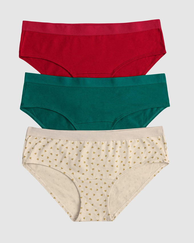 3 Bloomers estilo hipster en algodón#color_s61-estampado-corazones-verde-rojo