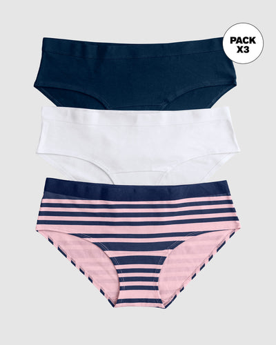 3 Bloomers estilo hipster en algodón#color_s63-rayas-azul-blanco