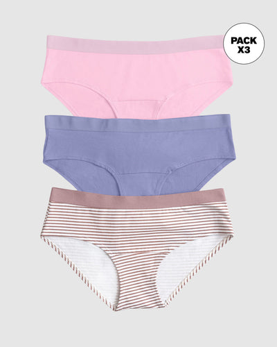 3 Bloomers estilo hipster en algodón#color_s66-morado-estampado-rayas-rosado-claro