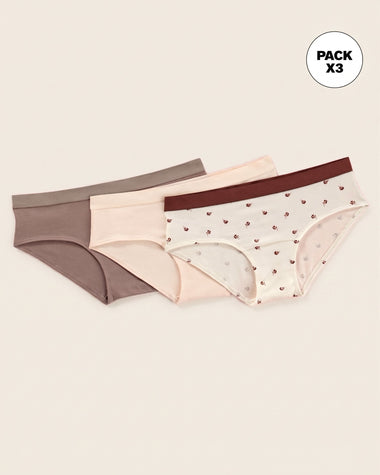Paquete x 3 bloomers estilo hípster en algodón#color_s80-fondo-marfil-cafe-medio-marfil