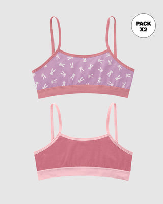 Paquete x 2 Top para niña#color_s04-coral-morado-estampado-conejos