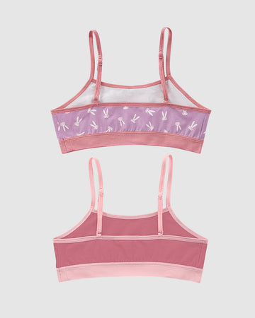 Paquete x 2 Top para niña#color_s04-coral-morado-estampado-conejos