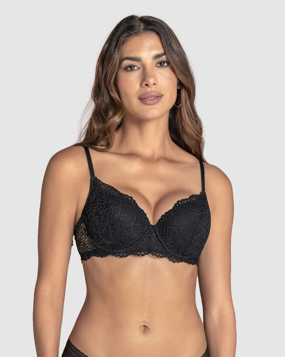 Brasier de realce suave en encaje con cargaderas multiusos