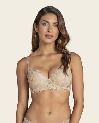 Brasier de realce suave en encaje#color_802-cafe-claro