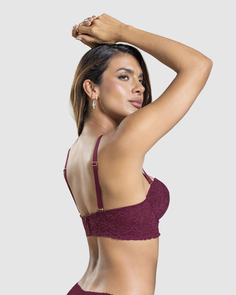 Brasier en encaje con realce incorporado#color_240-vino