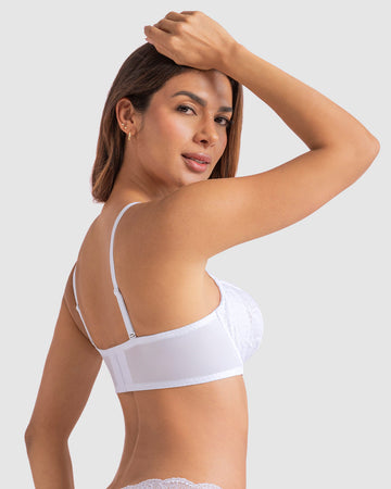 Brasier con copas en encaje y espalda en tul#color_000-blanco