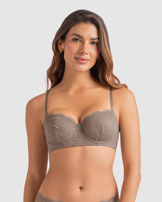 Brasier con copas en encaje y espalda en tul#color_760-gris