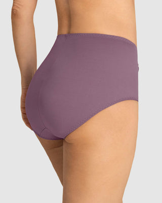 Bloomer clásico de control suave con toques de encaje en abdomen#color_043-mora