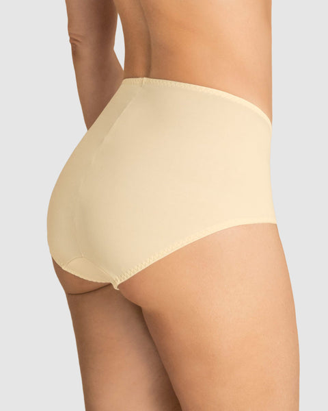 Bloomer clásico de control suave con toques de encaje en abdomen#color_111-vainilla
