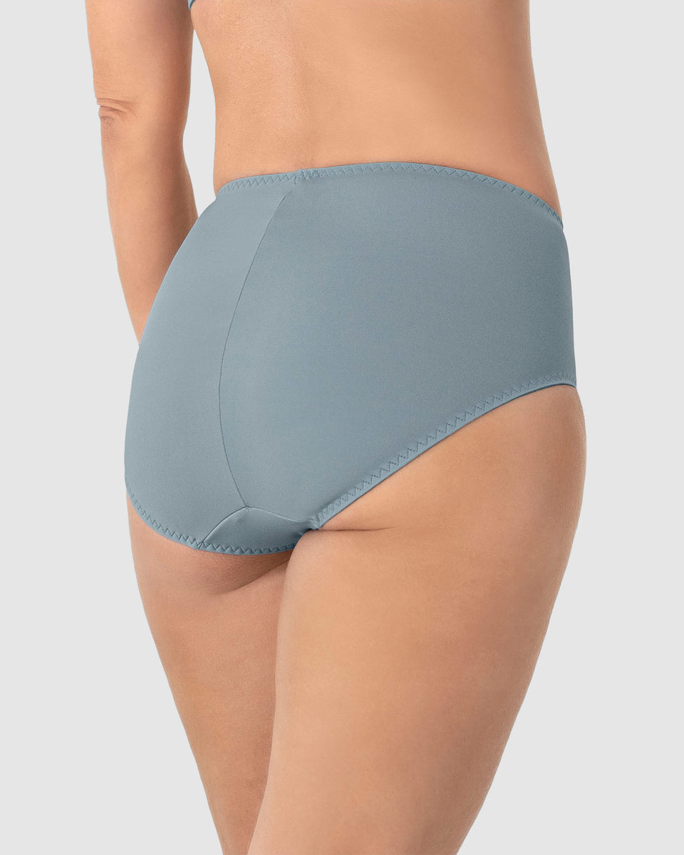 Bloomer clásico de control suave con toques de encaje en abdomen