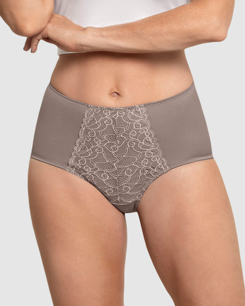 Bloomer clásico de control suave con toques de encaje en abdomen#color_790-gris-claro
