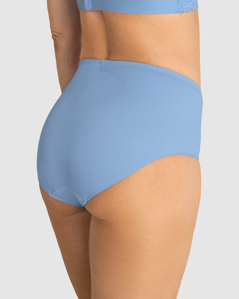 Bloomer clásico de control suave con toques de encaje en abdomen#color_b47-azul