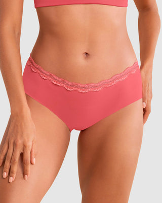 Bloomer hípster con encaje en cintura tiro medio#color_322-salmon