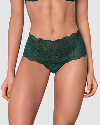 Bloomer estilo cachetero elaborado en encaje#color_171-verde-oscuro