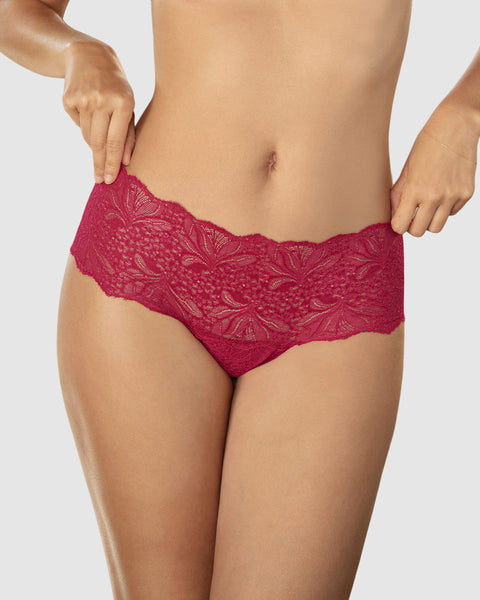 Bloomer estilo cachetero elaborado en encaje#color_323-rojo