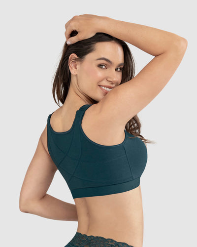 Brasier tipo top multiusos ultracómodo en algodón All in One Bra#color_650-verde-oscuro