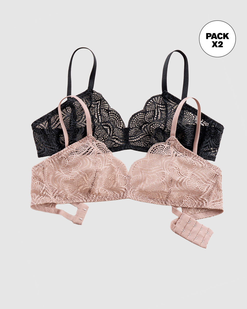 Paquete x 2 bralettes desestructurados y ligeros