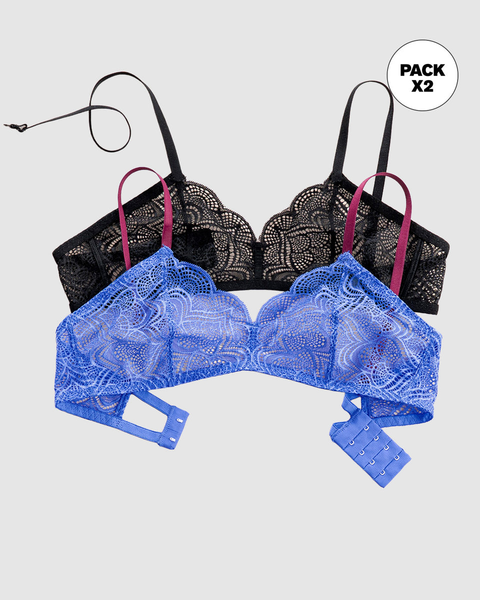 Paquete x 2 bralettes desestructurados y ligeros