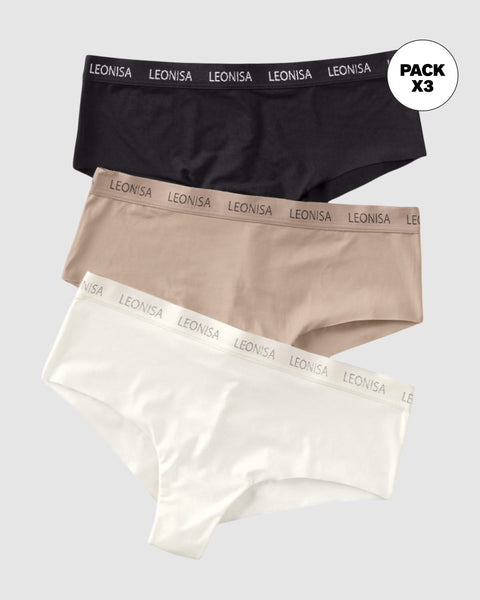 Bloomers cacheteros paquete x 3 ultracómodos#color_s01-blanco-negro-cafe-claro