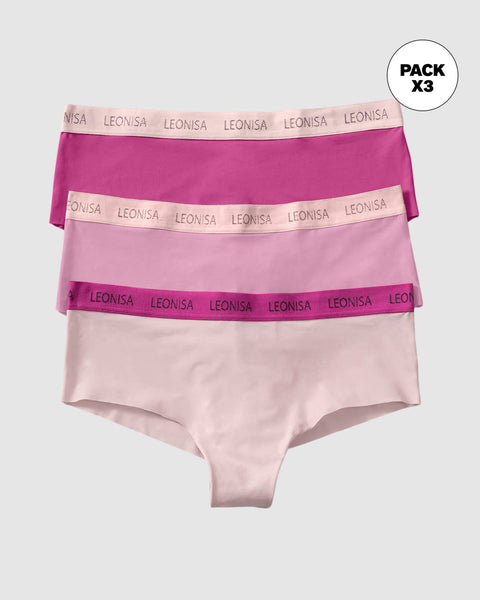 Bloomers cacheteros paquete x 3 ultracómodos#color_s06-rosado-claro-rosado-medio-fucsia