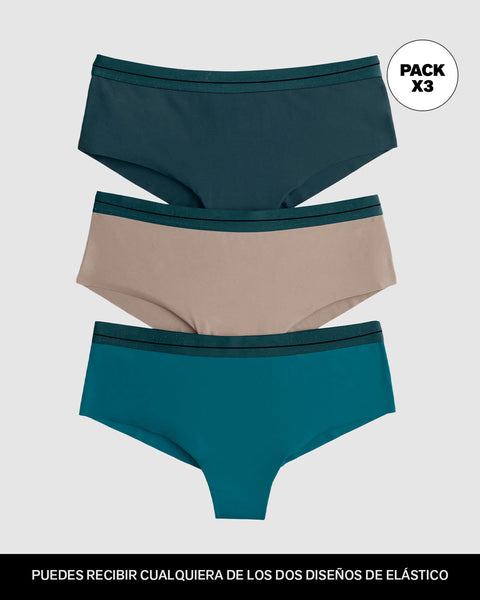 Bloomers cacheteros paquete x 3 ultracómodos#color_s08-arena-azul-verde-oscuro