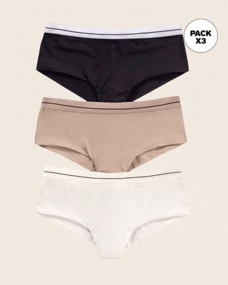 Bloomers cacheteros paquete x 3 ultracómodos#color_s12-perla-negro-cafe-claro
