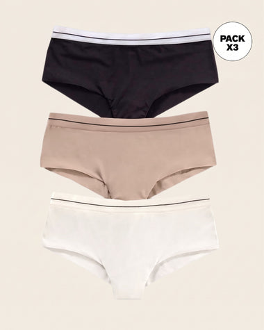 Bloomers cacheteros paquete x 3 ultracómodos#color_s12-perla-negro-cafe-claro