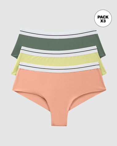 Bloomers cacheteros paquete x 3 ultracómodos#color_s17-verde-medio-mandarina-medio-verde-claro