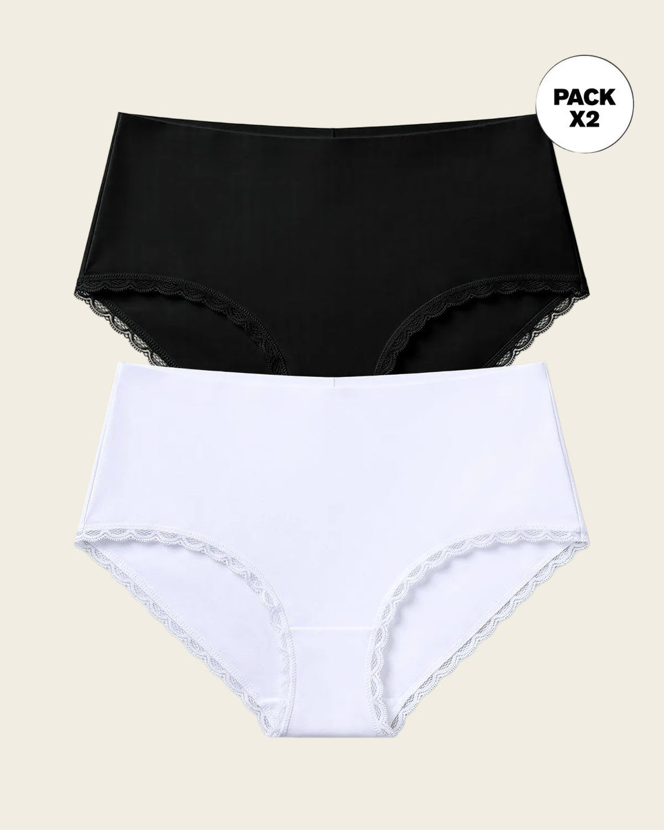 Paquete x 2 bloomers cacheteros, sin elásticos en cintura