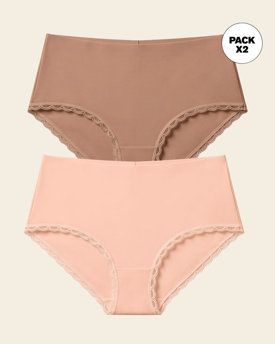 Paquete x 2 bloomers cacheteros, sin elásticos en cintura