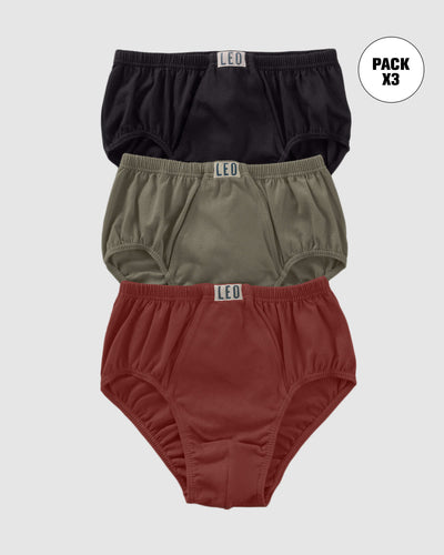 Paquete x 3 calzoncillos clásicos 100% en algodón#color_s15-negro-verde-rojo