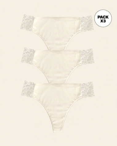 Paquete x3 brasileras invisible con toques de encaje en laterales#color_253-marfil