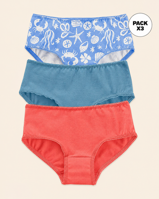 Paquete x3 bloomer clásico para niña#color_s35-azul-estampado-azul-claro-coral
