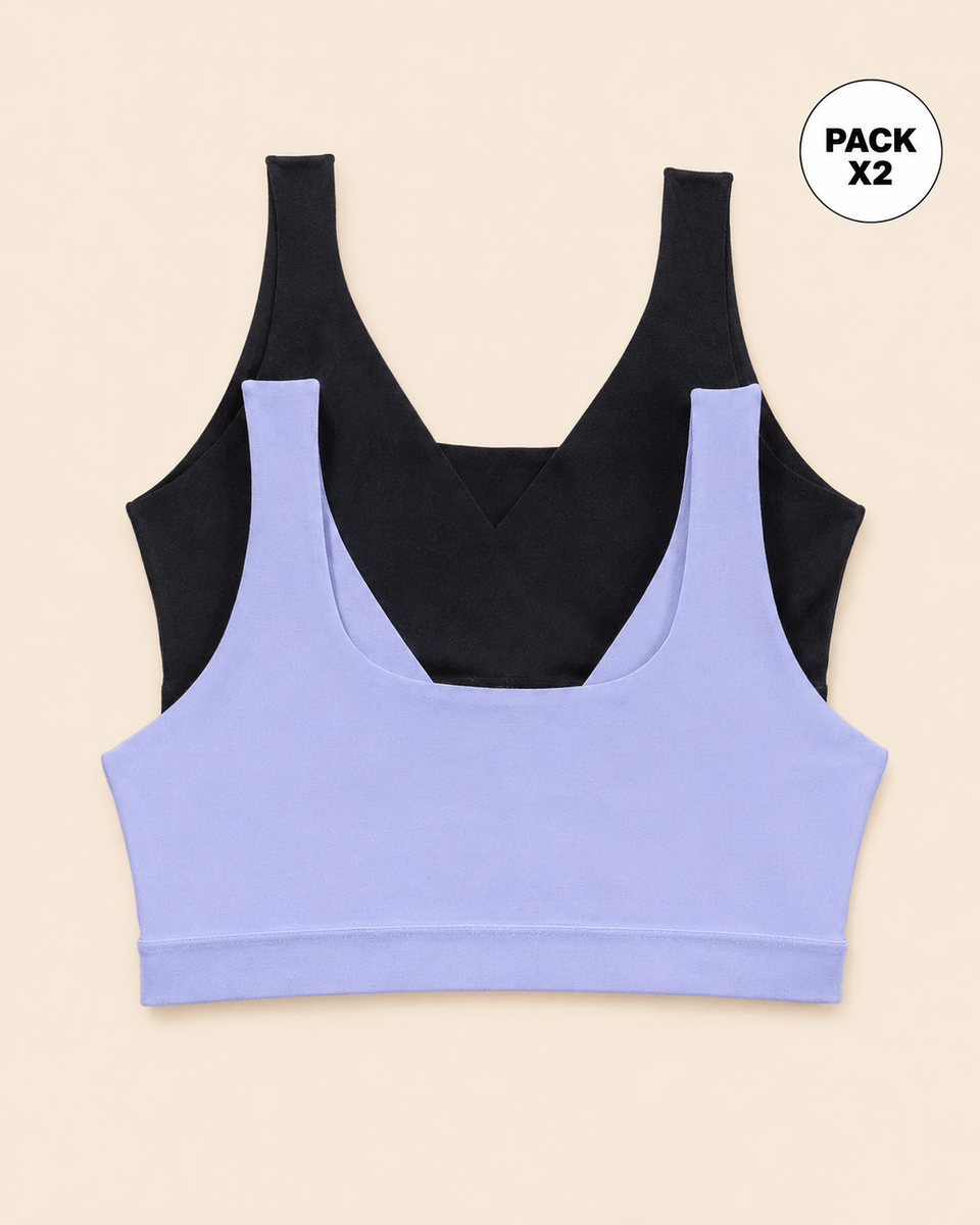 Paquete x 2 tops invisibles doble escote