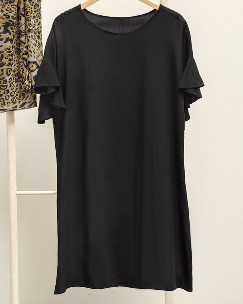 Vestido corto con boleros en mangas#color_700-negro