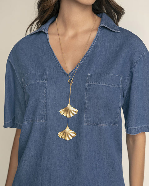 Vestido corto en denim liviano#color_141-indigo