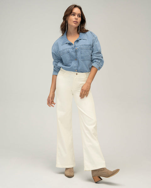 Jean ruedo ancho esencial para mujer#color_018-marfil