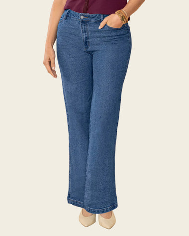 Jean ruedo ancho esencial para mujer#color_052-azul-medio