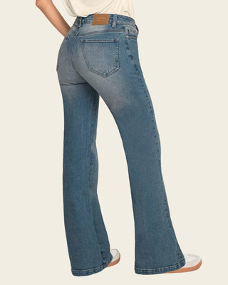 Jean ruedo ancho esencial para mujer#color_059-azul-oscuro