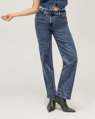 Jean ruedo recto para mujer#color_024-azul-oscuro