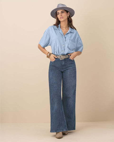 Jean ruedo ancho con taches decorativos#color_024-azul-oscuro